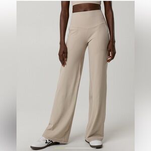 Aerie Real Me XTRA Ribbed High Waister Trouser in Stone Harbor